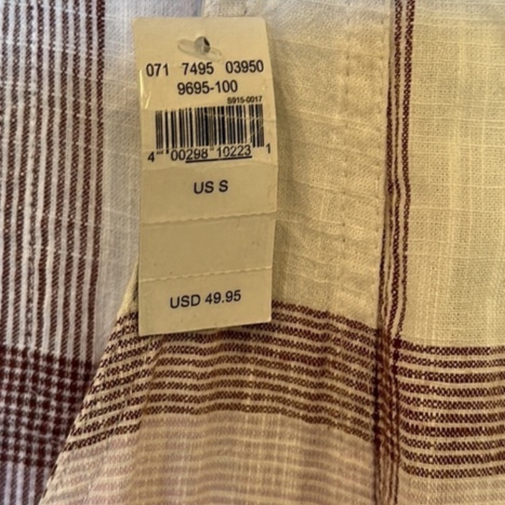 NWT Aerie jumpsuit romper overall pants white purple plaid pockets cropped Sz S - Picture 9 of 12